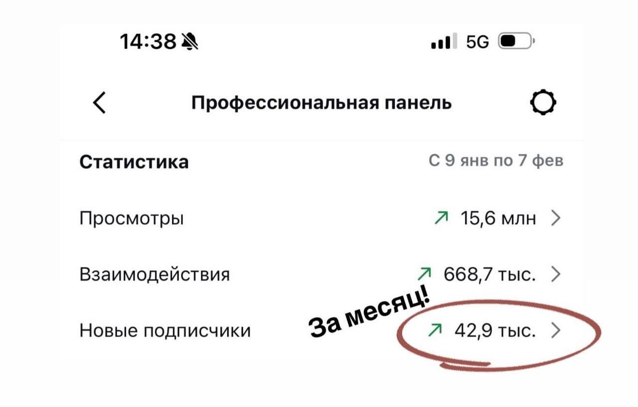 15,6 млн просмотров и 42,9 тыс. новых подписчиков за месяц